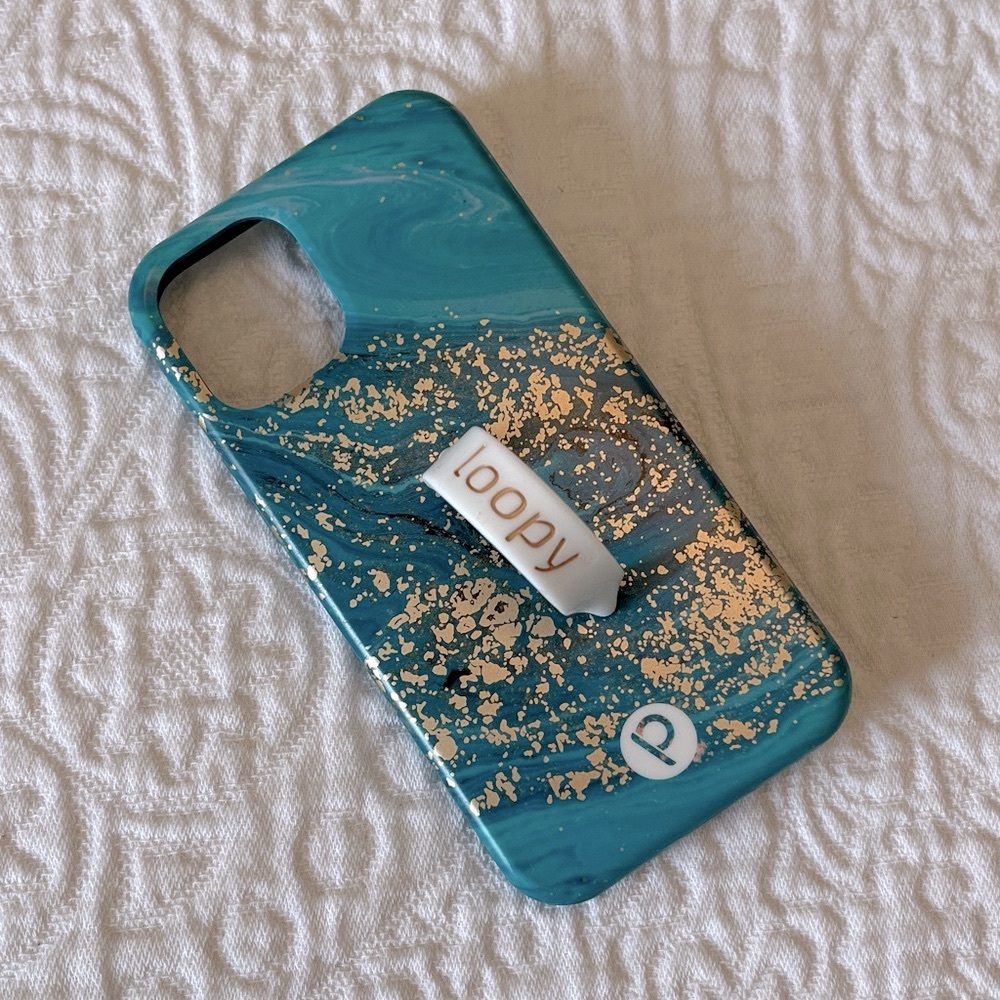 Loopy Case Teal and Gold Splatter Phone Case